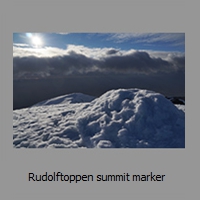 Rudolftoppen summit marker 
